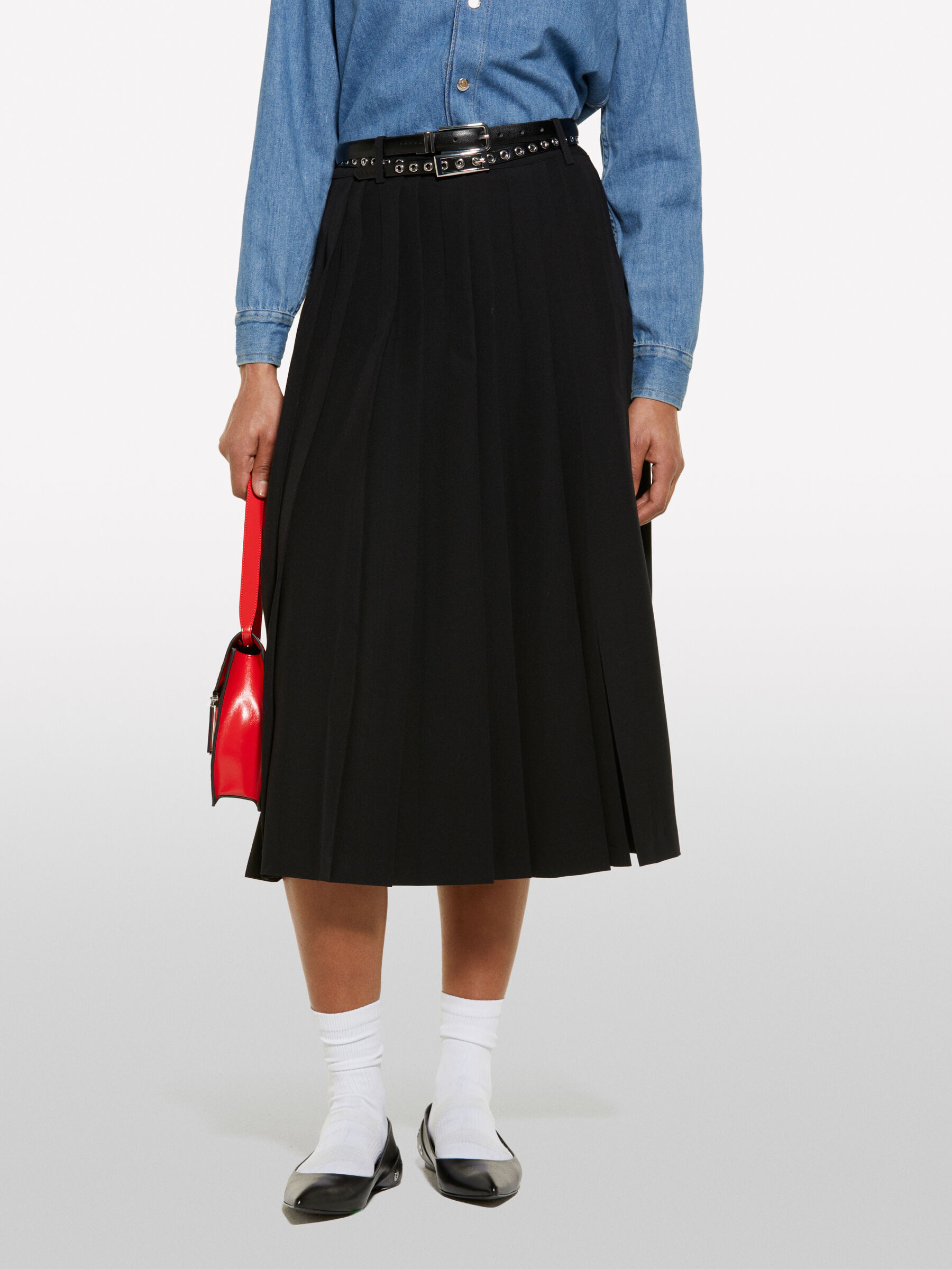スカート melt the lady back pleats skirt black melt the lady back pleats skirt スカート