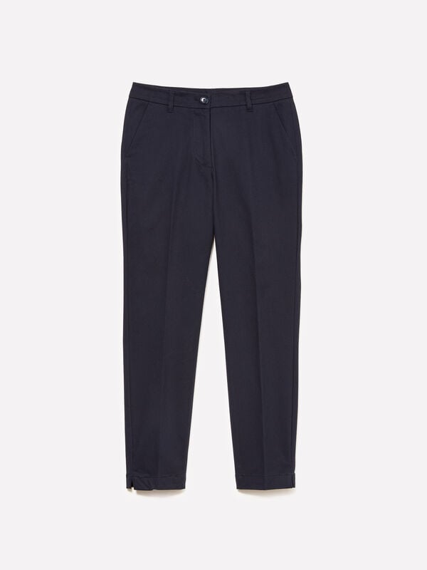 Dark blue slim fit chinos Dark blue slim fit chinos - women's chino trousers | Sisley