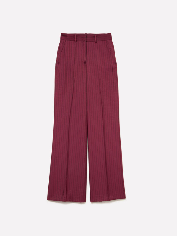 Blush pink striped trousers - women's palazzo trousers | Sisley