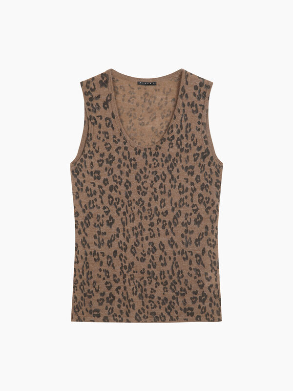 Animal print knitted tank top - sisley k top | Sisley K