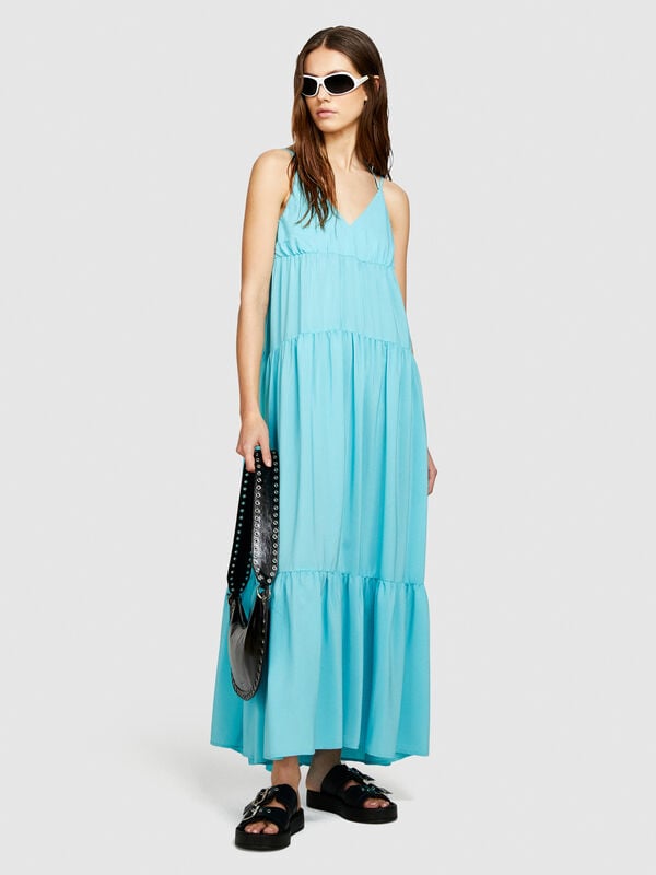 Long dress with ruffle - women's long dresses | Sisley