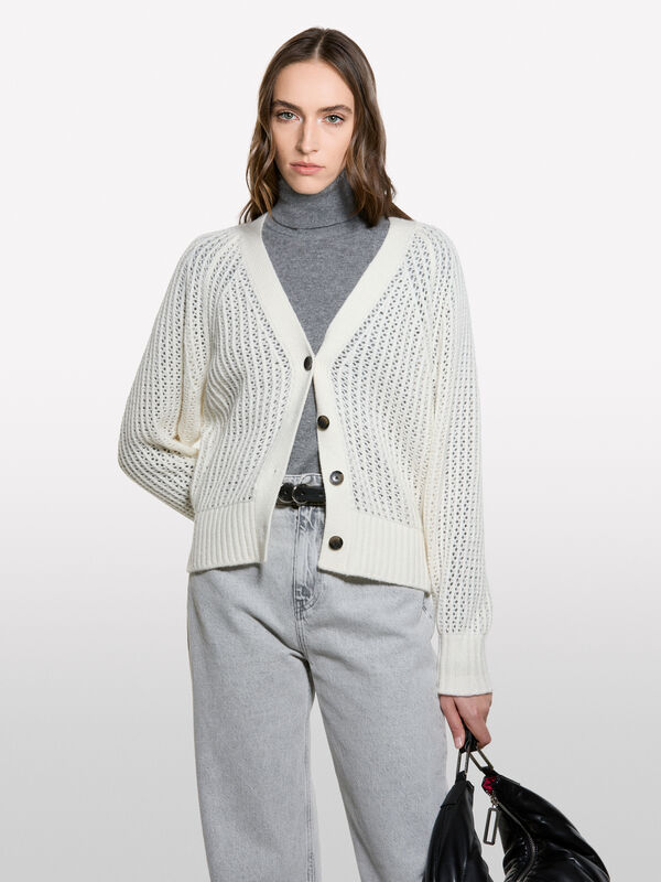 Perforated cardigan - women's cardigans | Sisley