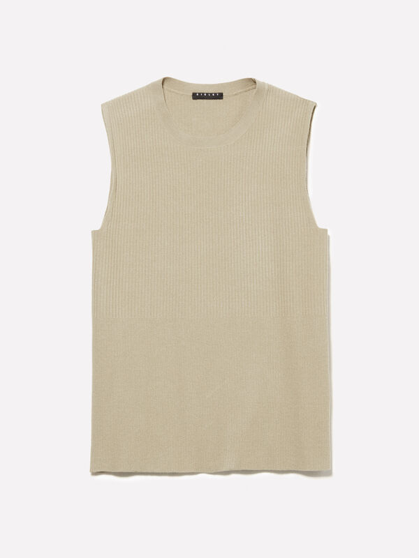 Military green knit top - women's tops | Sisley