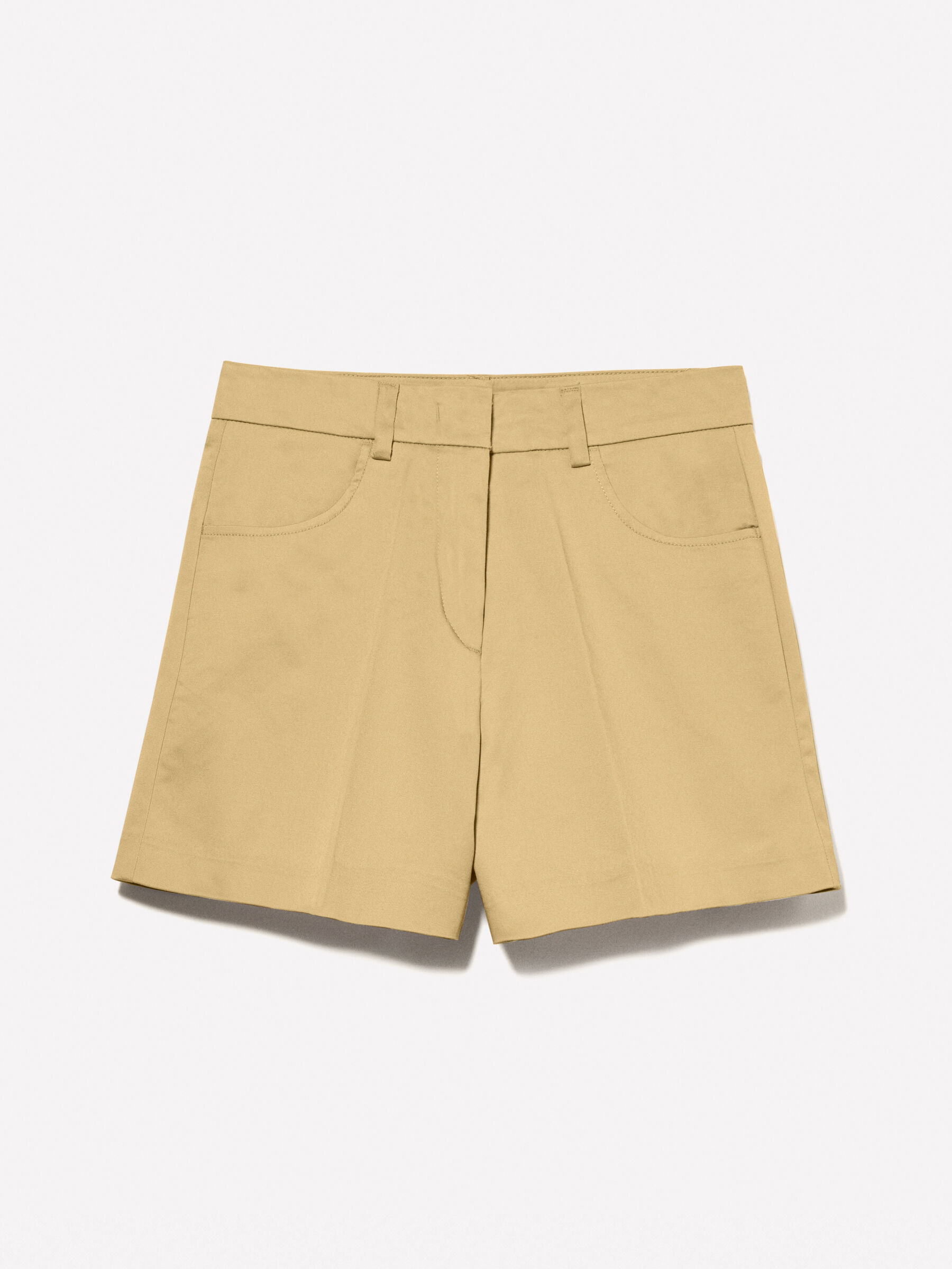 Mustard high-waisted shorts, Mustard - Sisley