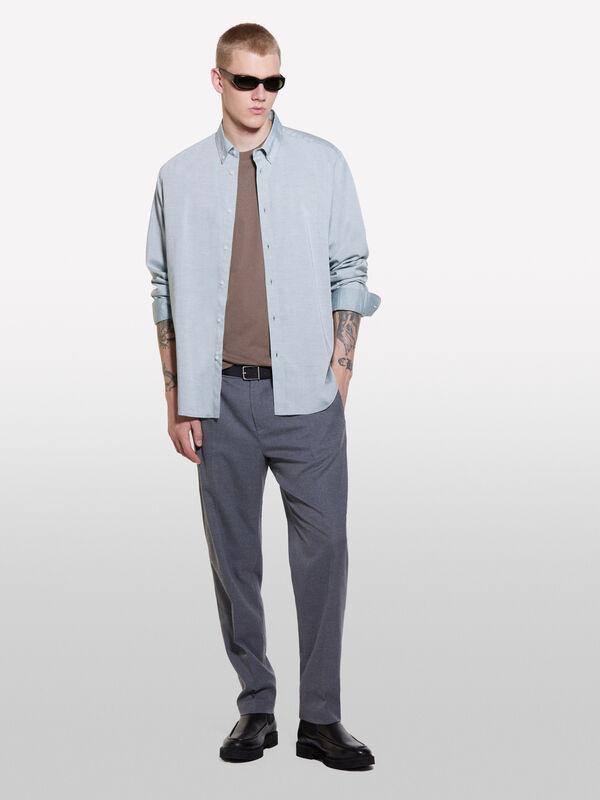 Light gray regular fit shirt - men's regular fit shirts | Sisley