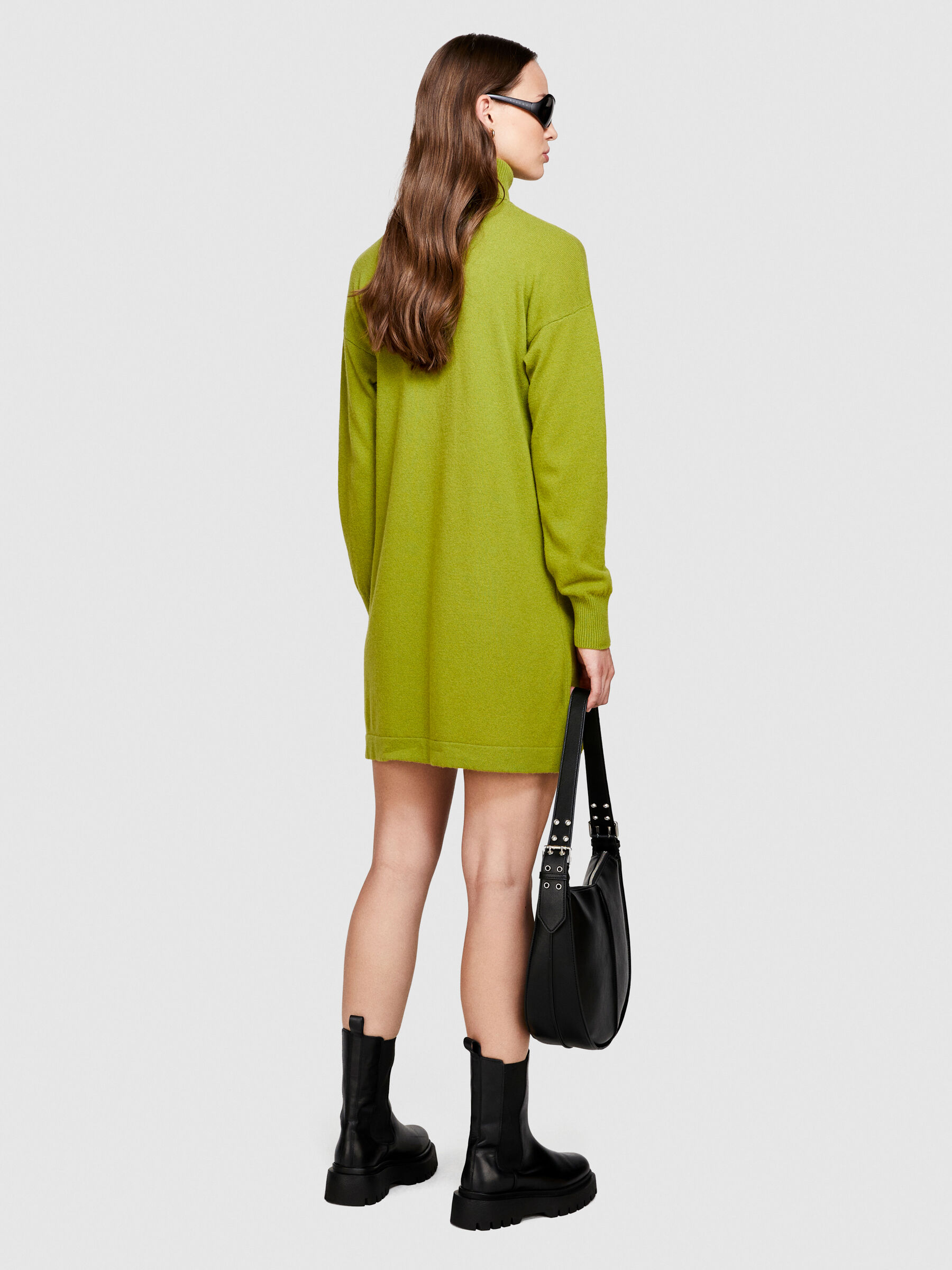 Short sweater dress Olive Green Sisley