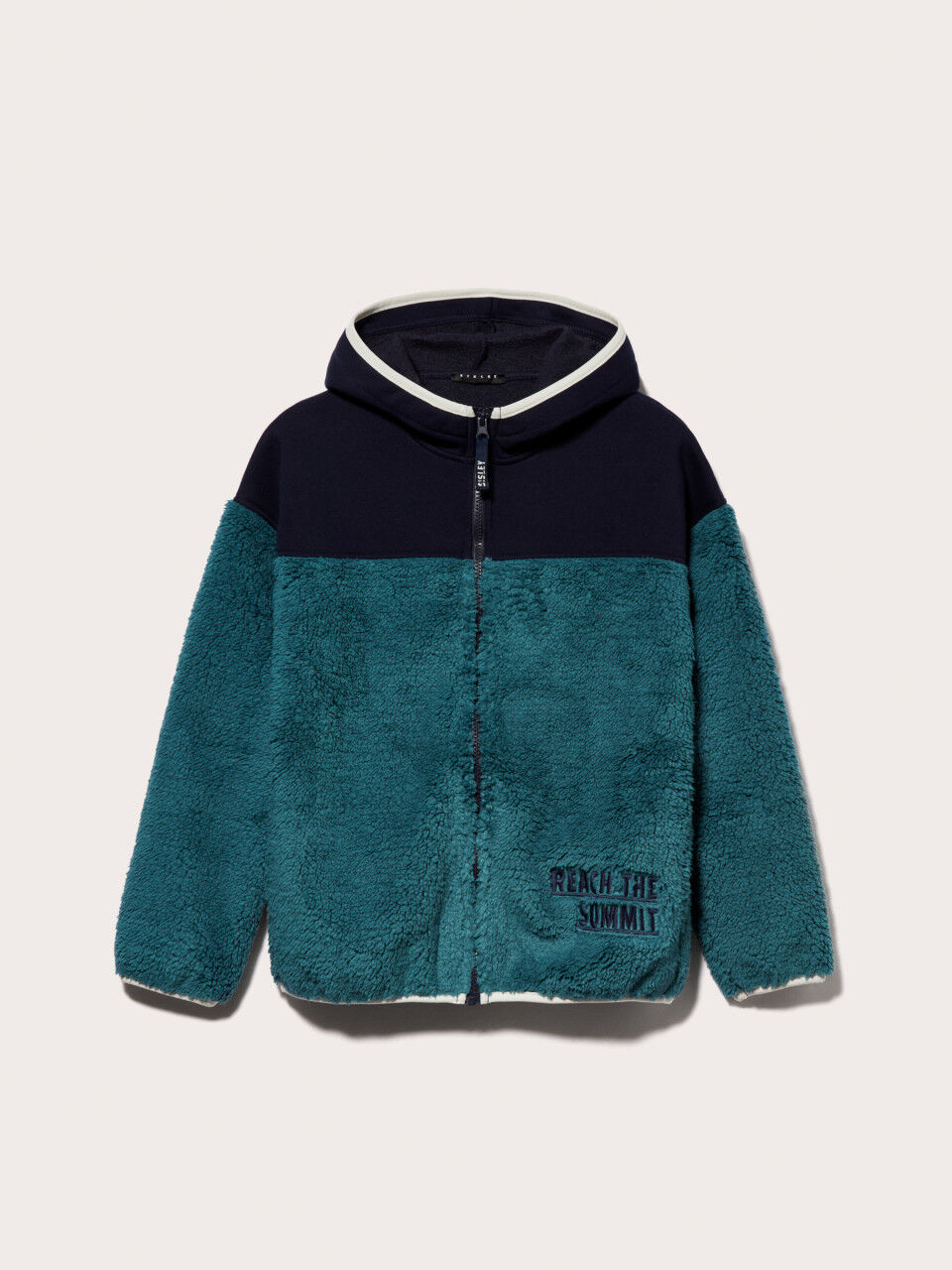 Teddy hoodie with embroidery