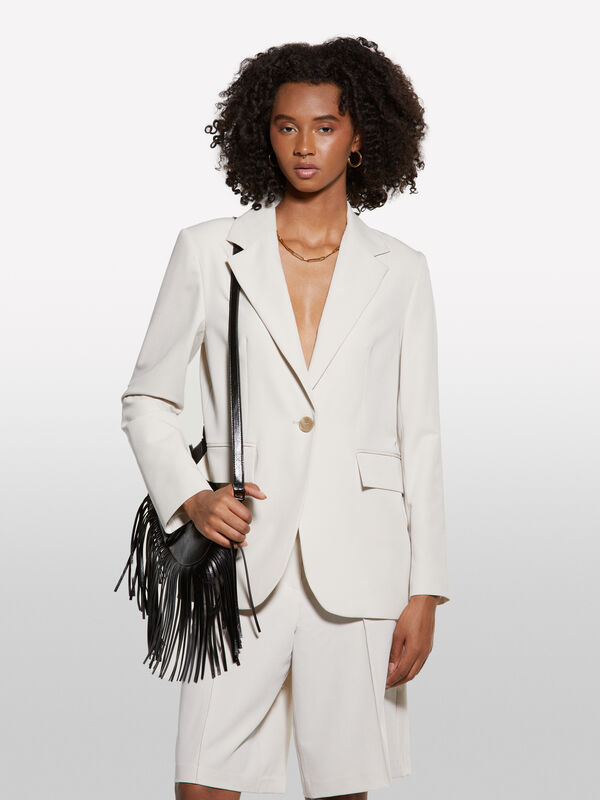 Beige regular fit blazer - women's blazers | Sisley