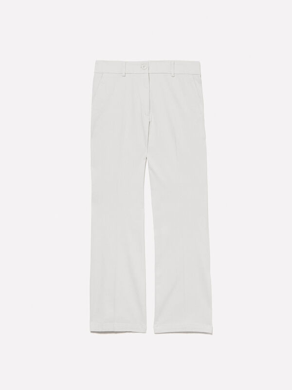 Beige flared fit trousers - women's flared trousers | Sisley