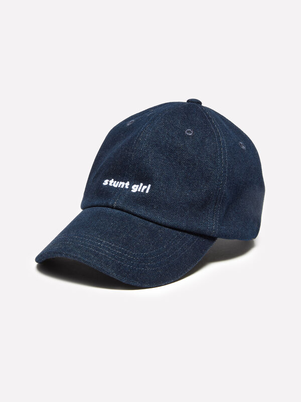 Dark blue hat with embroidery - women's hats | Sisley