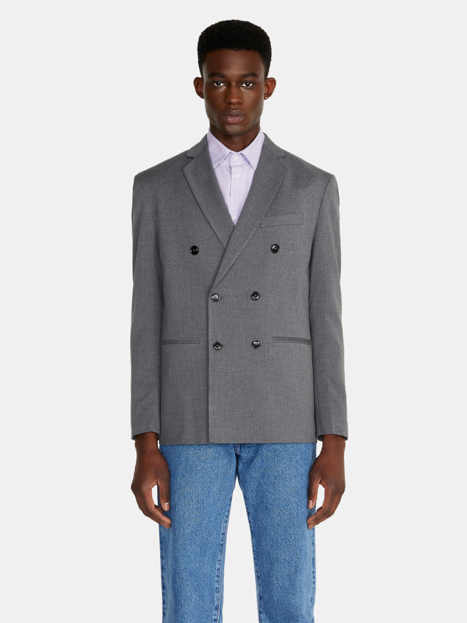Relaxed fit double-breasted jacket