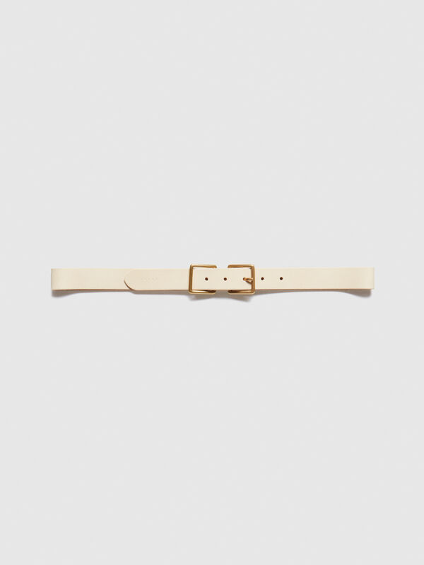 Leather belt with double buckle - women's belts | Sisley