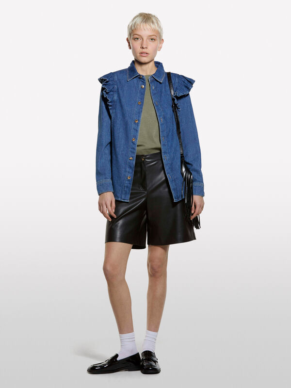 Military green crew neck top - women's crew neck sweaters | Sisley