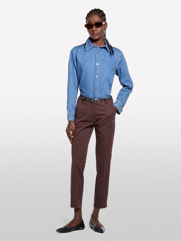 Brown chinos Brown chinos - women's slim fit trousers | Sisley