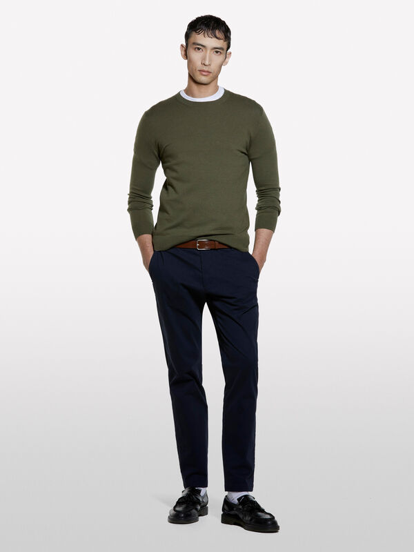 Dark blue chinos - men's chino trousers | Sisley