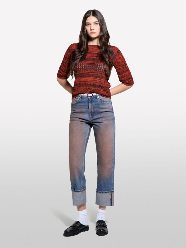 Blurred look sweater - women's crew neck sweaters | Sisley