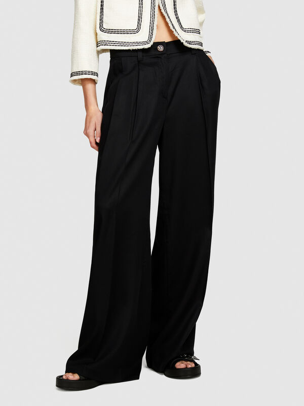 Low-waisted flare trousers - women's flared trousers | Sisley