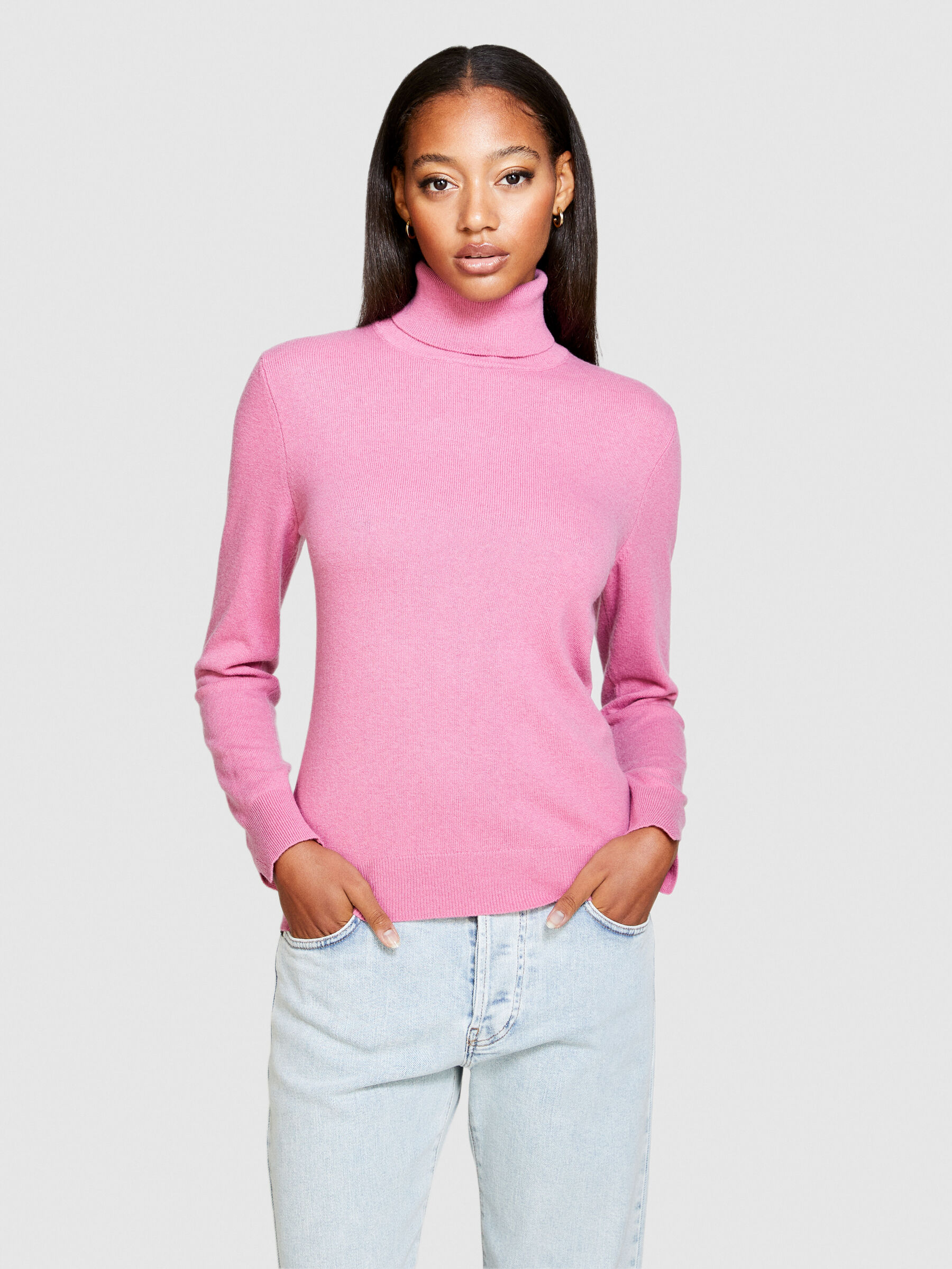 Pink polo best sale neck jumper womens