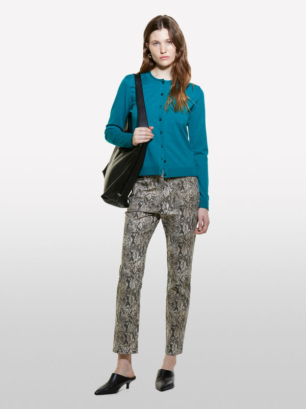 Teal green regular fit cardigan - women's cardigans | Sisley