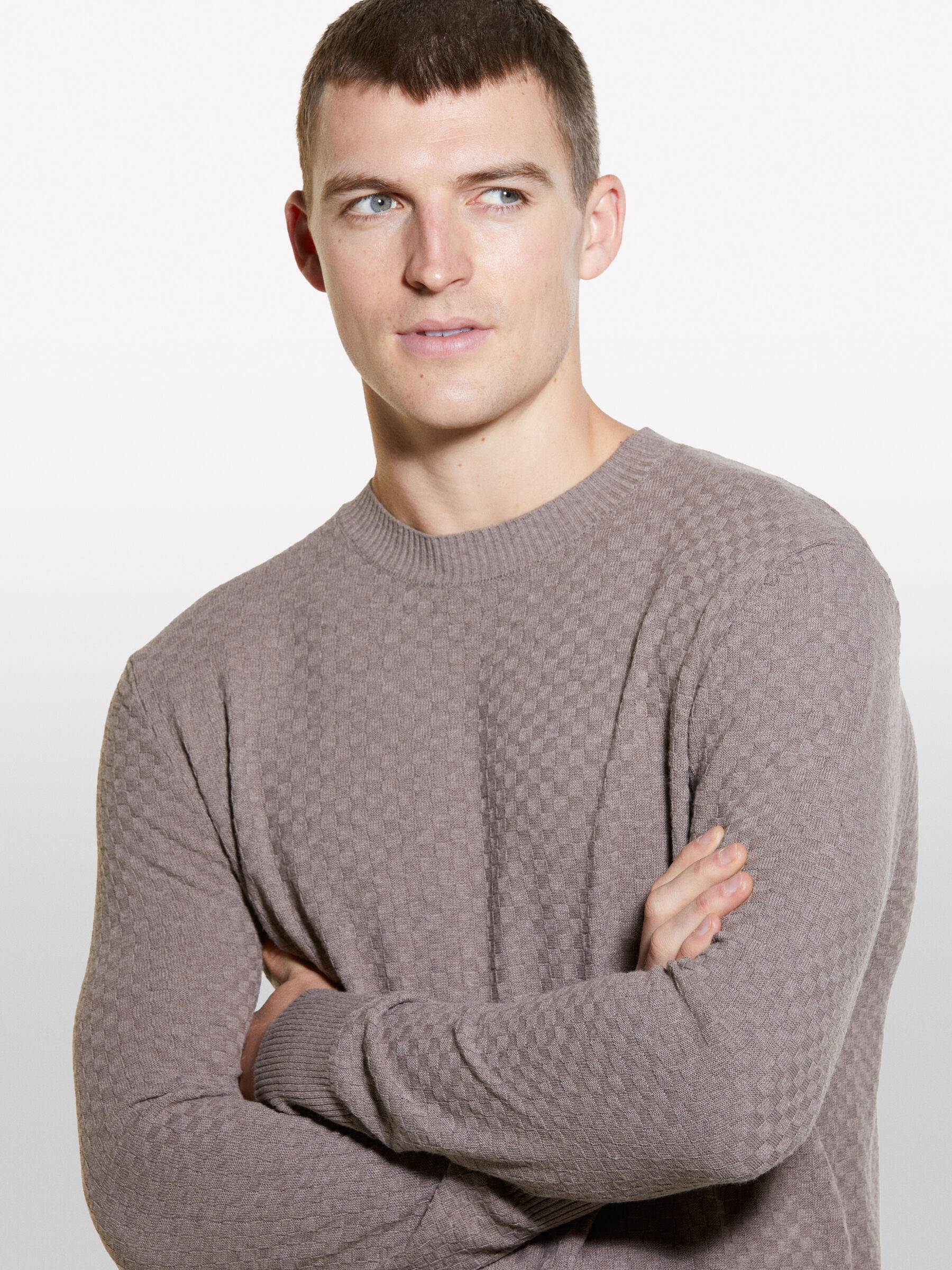 Brown crew neck sweater Brown Sisley