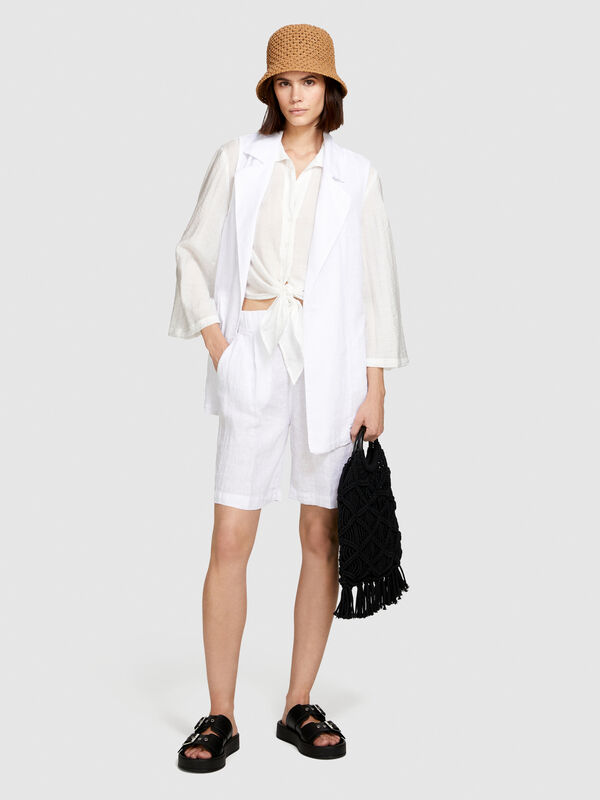 100% linen bermudas - women's shorts | Sisley