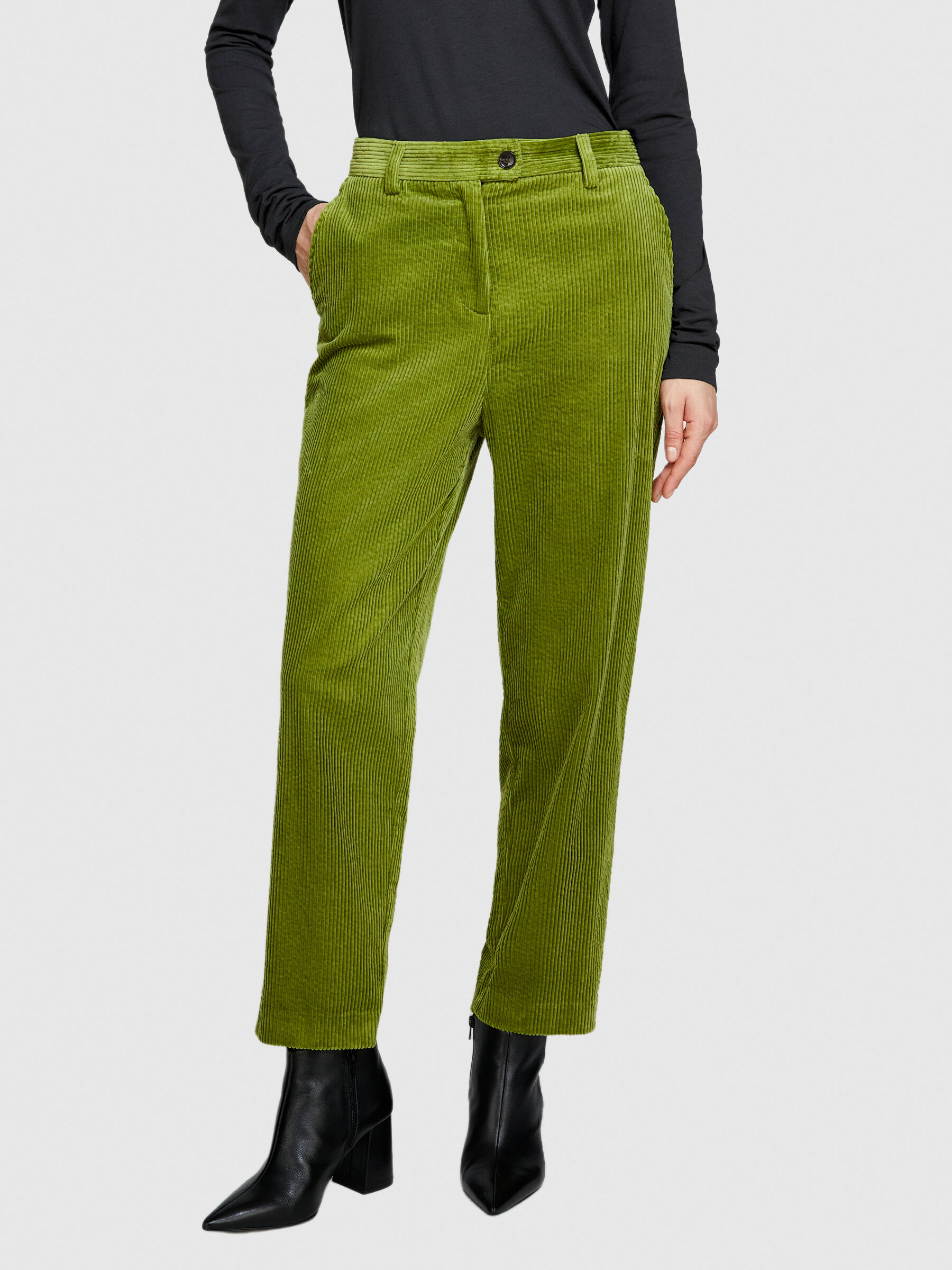 Corduroy joggers Olive Green Sisley