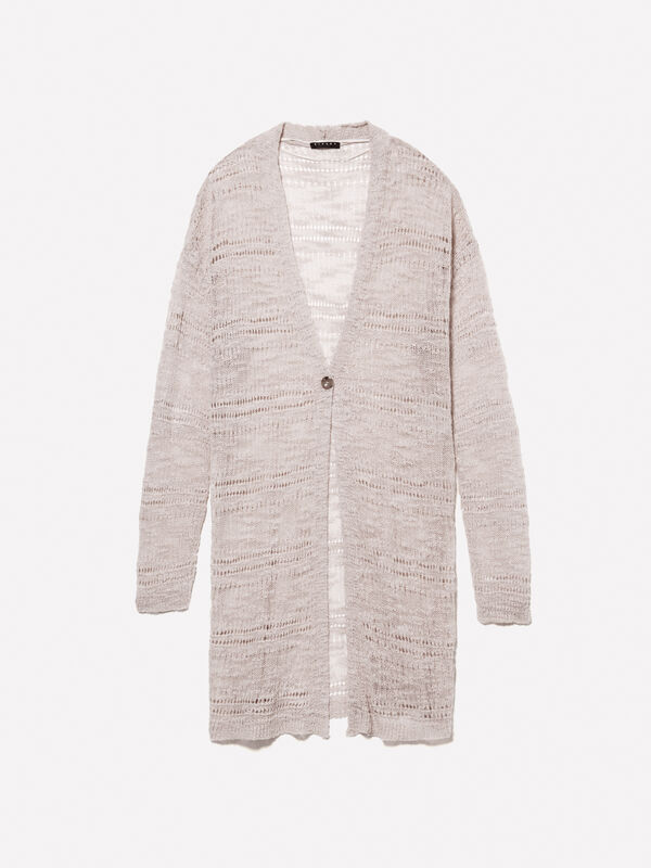 Beige long cardigan Beige long cardigan - women's cardigans | Sisley