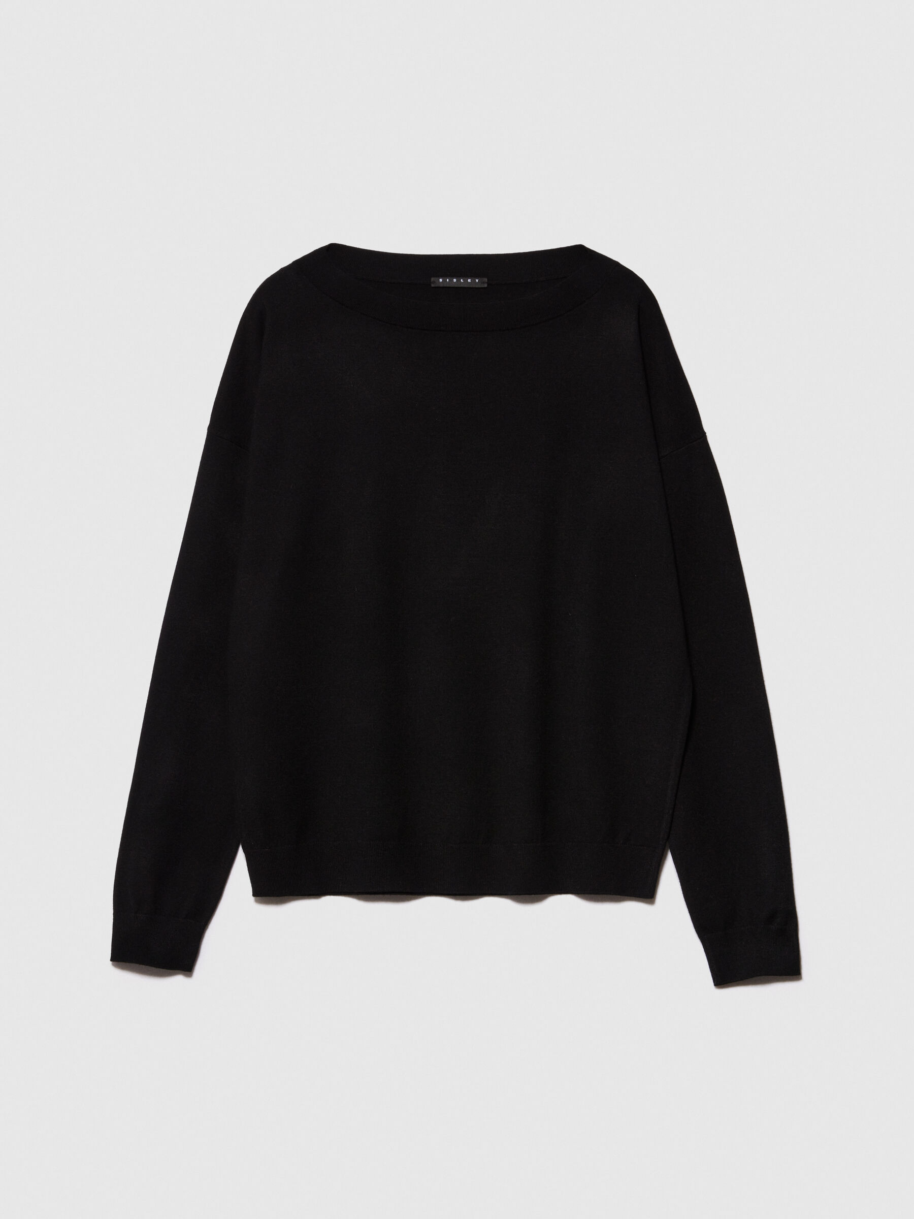 Black boat sale neck sweater