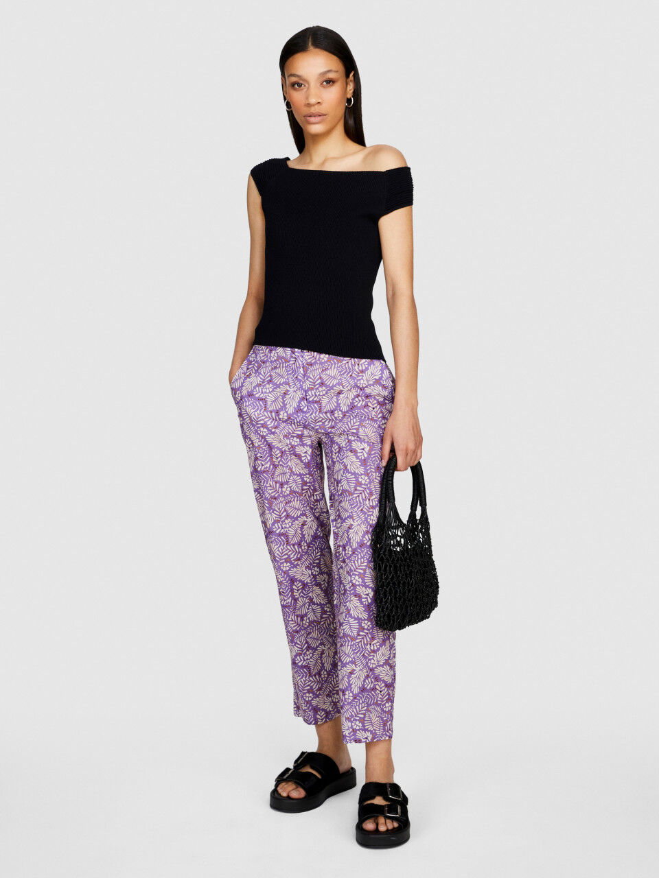 Flared printed trousers