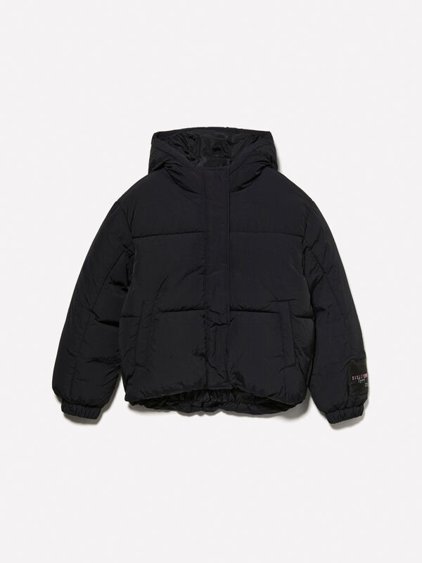 Oversized black padded jacket - girls' outerwear | Sisley Young