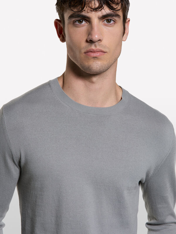 Gray crew neck sweater - men's crew neck sweaters | Sisley