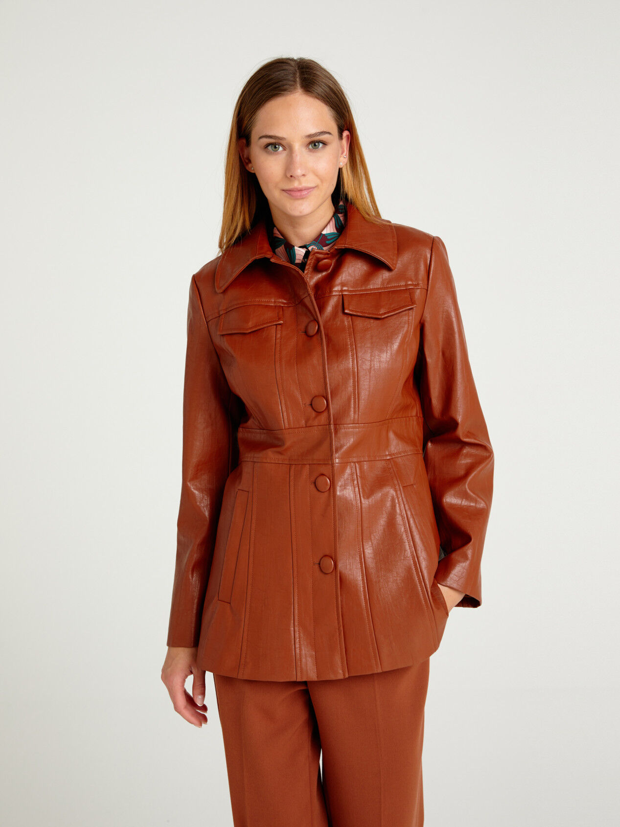 leather safari jacket