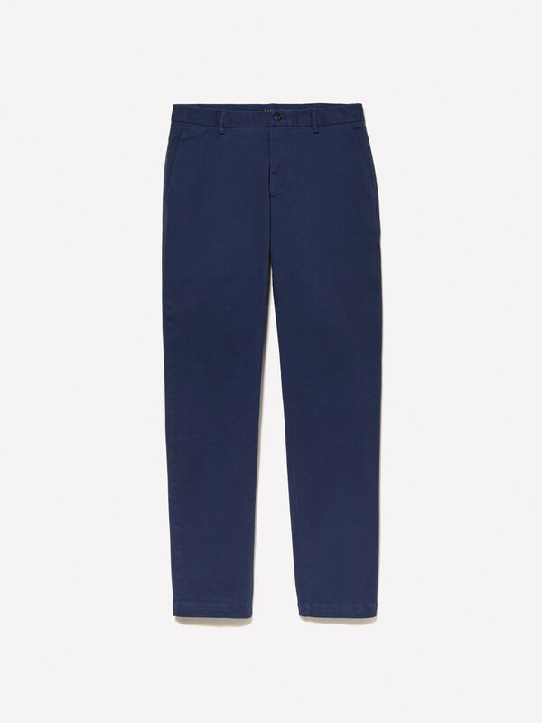 Dark blue slim fit chinos - men's chino trousers | Sisley