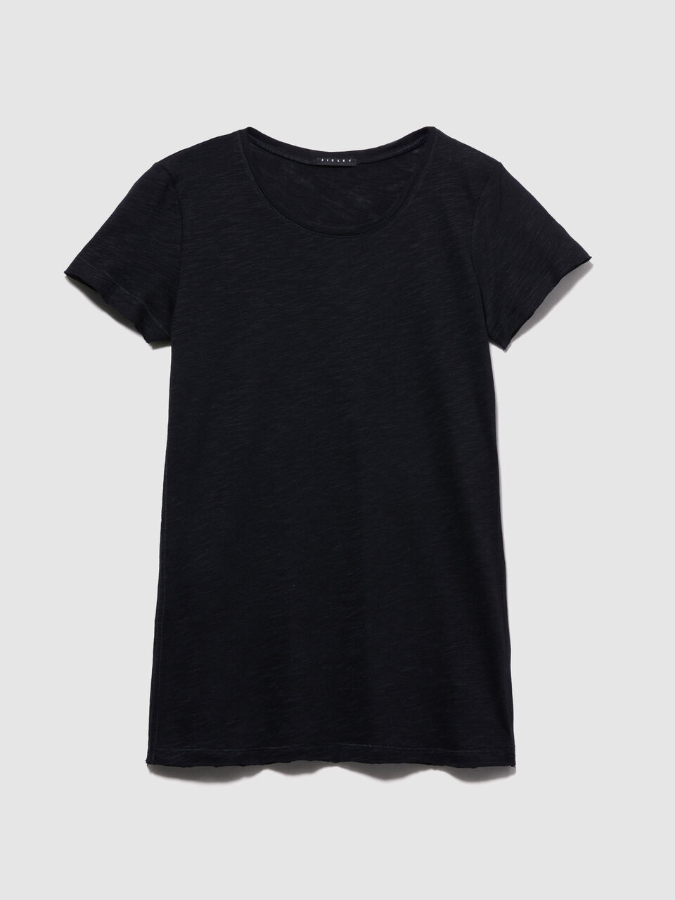 Round neck t-shirt with raw cut Women image number null