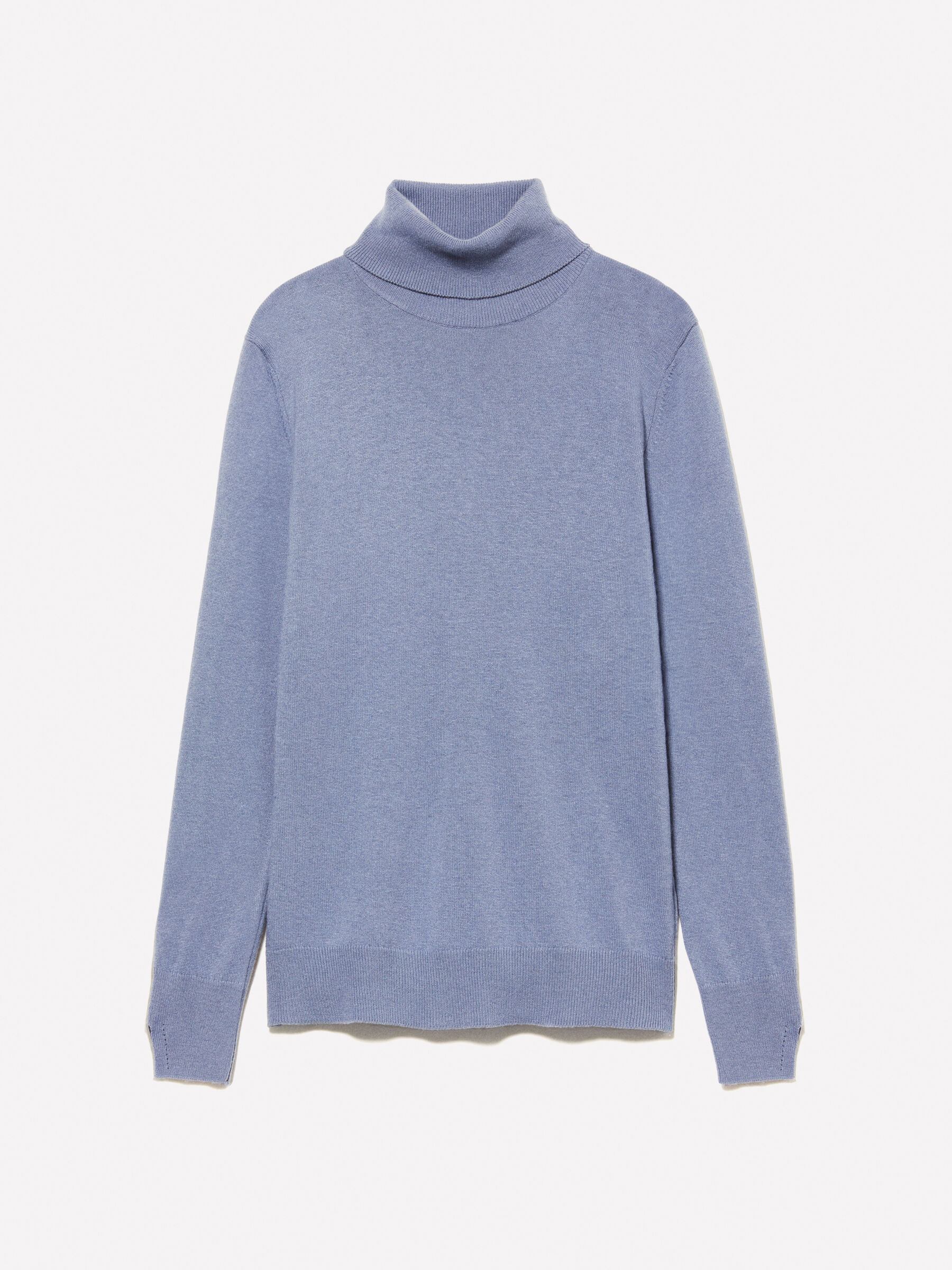Blue regular fit turtleneck sweater