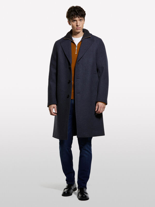 Dark gray single-breasted coat - men's coats | Sisley