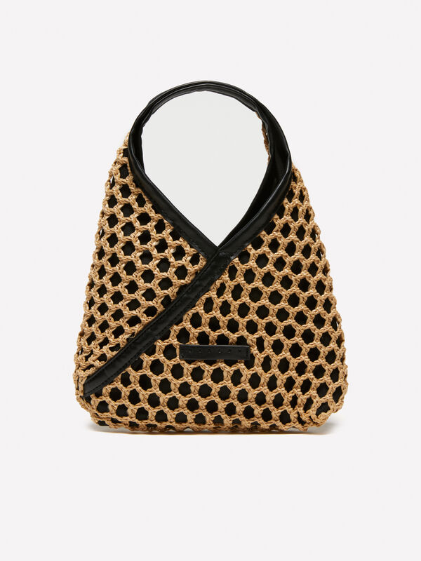 Beige crochet look bag - women's shoulder and crossbody bags | Sisley