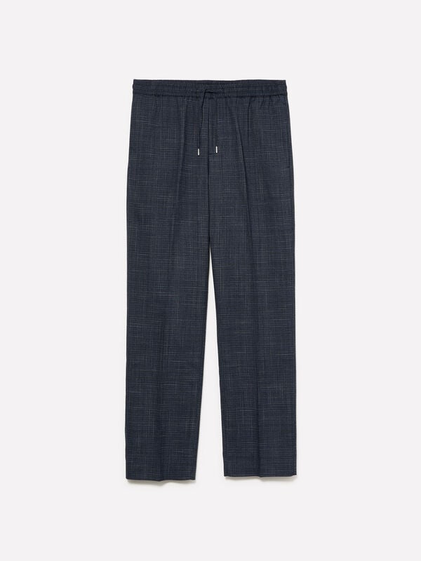 Dark blue yarn dyed joggers  Dark blue yarn dyed joggers  - men's regular fit trousers | Sisley
