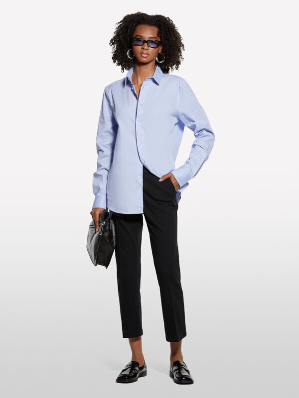 Light blue slim fit shirt - women's shirts | Sisley