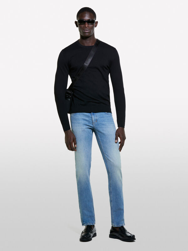 Blue slim fit vintage look Stockholm jeans - men's slim fit jeans | Sisley