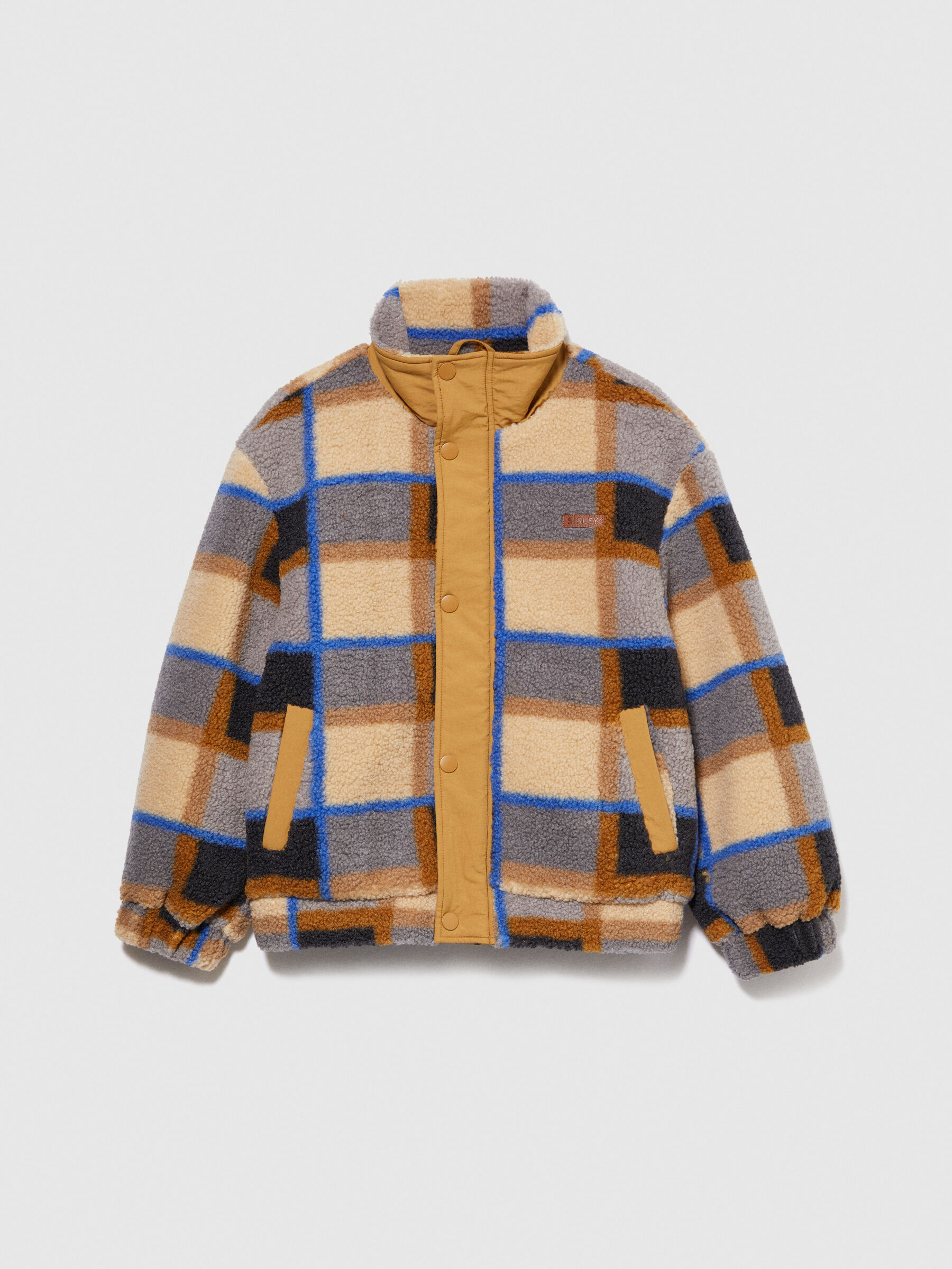 Checked teddy jacket best sale