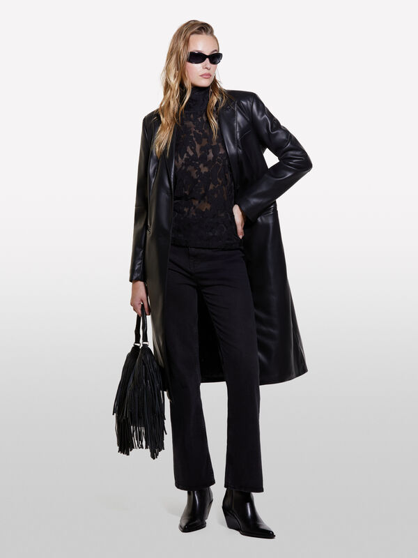 Dark gray high-waisted jeans - women's high-waisted jeans | Sisley