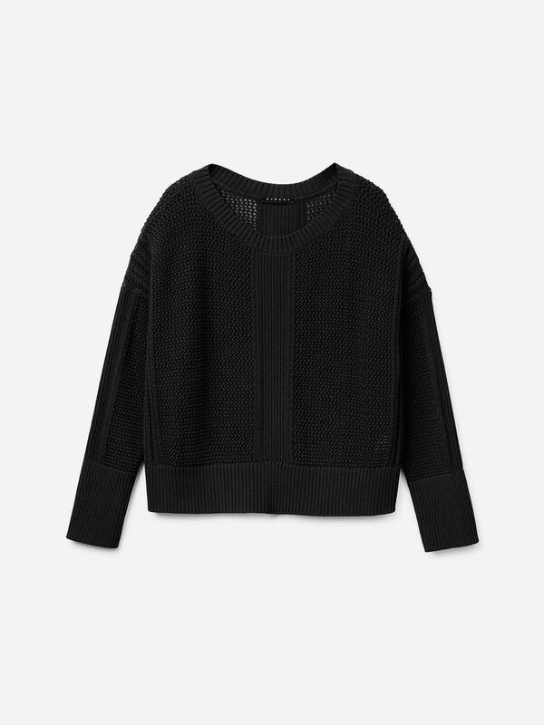 Boxy fit shirt - women's crew neck sweaters | Sisley