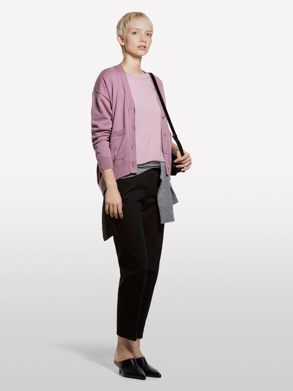 Mauve boat neck top - women's boat neck sweaters | Sisley