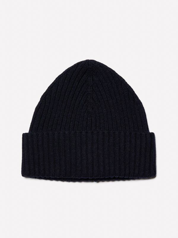 Dark blue knit hat - men's hats | Sisley