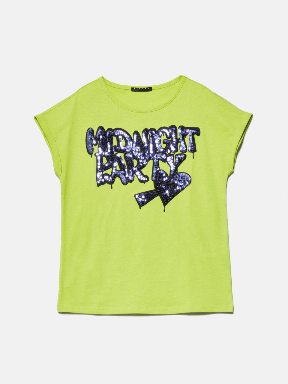 T-shirt with print and sequins