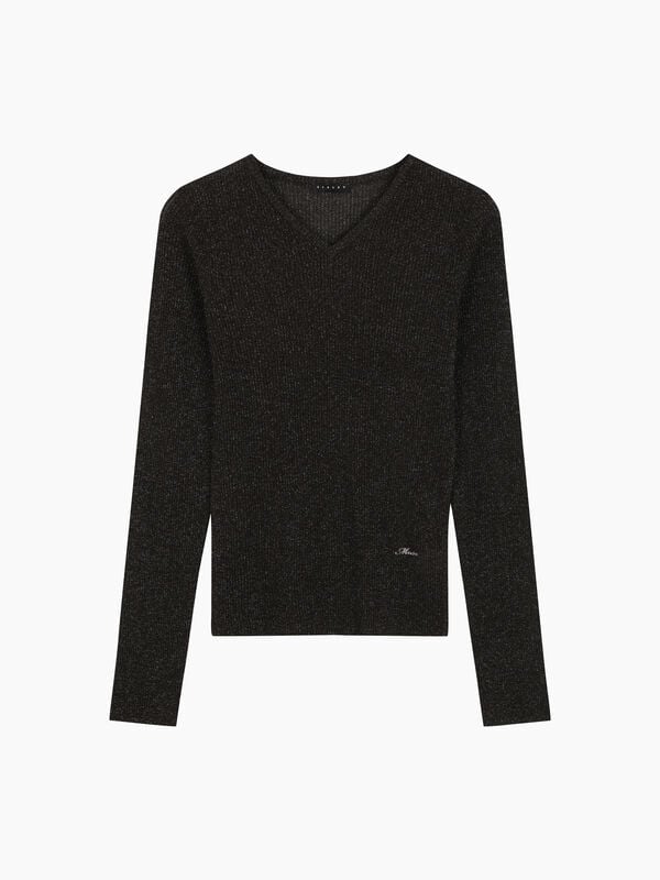 Slim fit ribbed sweater - sisley k v-neck sweaters | Sisley K