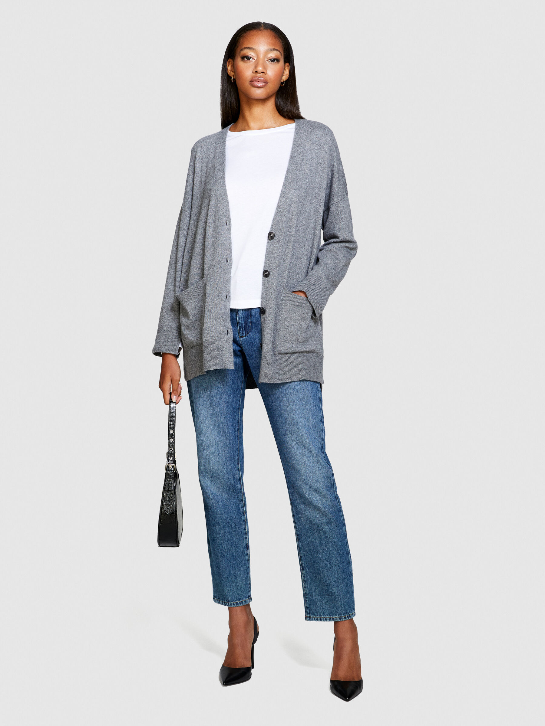 Boy fit cardigan Gray Sisley