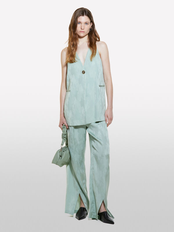 Long light green vest - women's vests and sleeveless jackets | Sisley
