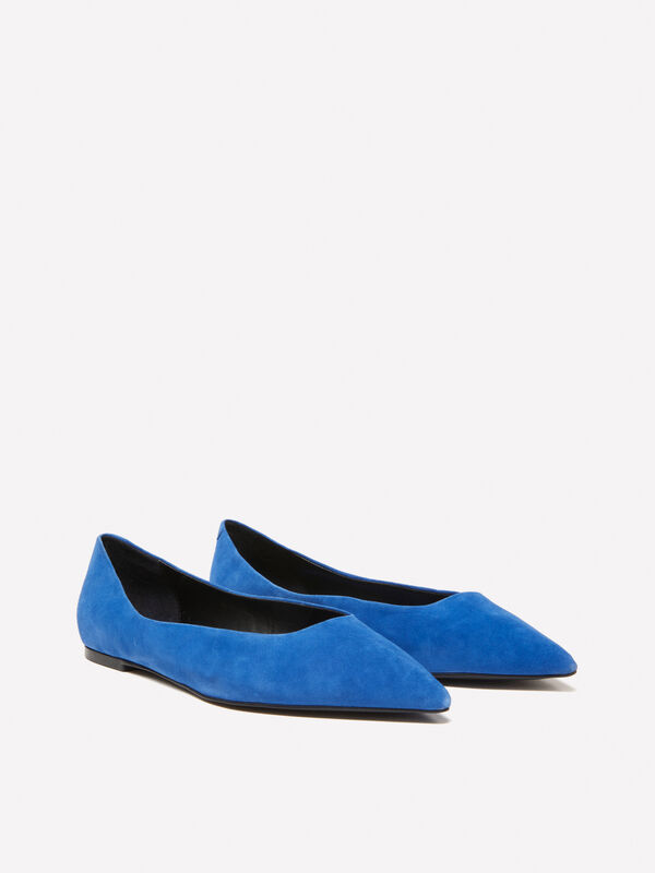 Blue suede ballet flats - women's flat shoes | Sisley